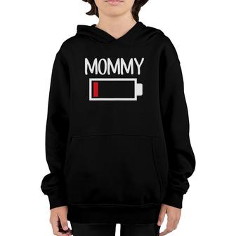 Womens Mommy Low Battery Energy Low Energy Mom Youth Hoodie | Mazezy