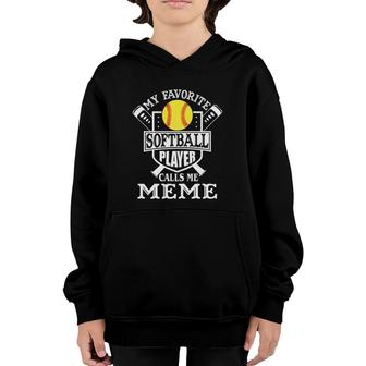 Womens My Favorite Softball Player Calls Me Meme Outfit Softball Youth Hoodie - Seseable
