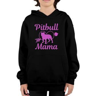 Womens Pitbull Mama Pitbull Mom Funny Cute Dog Mothers Day Gift Youth Hoodie | Mazezy