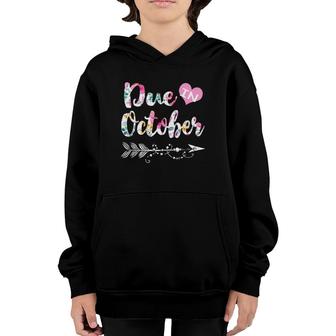Womens Pregnancy Gift Announcement Due Date October 2022 See You In Youth Hoodie | Mazezy