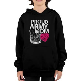 Womens Proud Army Mom Gift Youth Hoodie - Seseable
