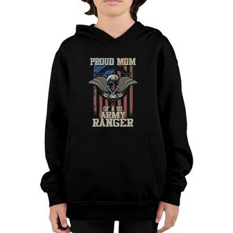 Womens Proud Mom Of Us Army Ranger V-Neck Youth Hoodie - Seseable