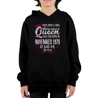 Womens Queen Born In November 1979 - Cute Women 43Rd Birthday Youth Hoodie - Seseable