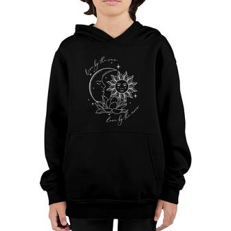 Womens We Live By The Sun Love By The Moon Spirituality Bohemian V-Neck Youth Hoodie | Mazezy