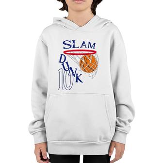 10 Years Old Slam Dunk 10Th Basketball Birthday Party Gift Youth Hoodie | Mazezy