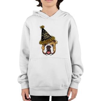 American Bulldog Happy New Year 2023 Dog New Years Eve Party Youth Hoodie | Mazezy