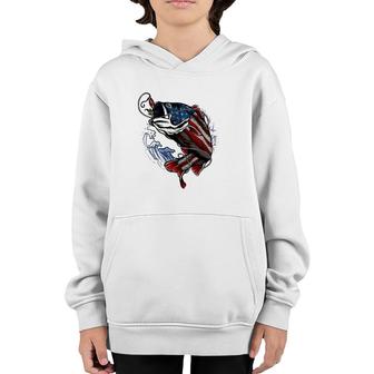 American Flag Fishing Patriotic Fisher Gift Fishing Lovers Youth Hoodie - Seseable