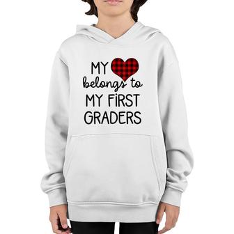 Cute Sweet Valentines Day Gift Idea For 1St Grade Teacher Youth Hoodie - Seseable
