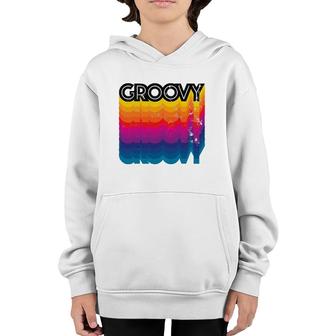Groovy Distressed Vintage Retro 60S 70S Youth Hoodie | Mazezy