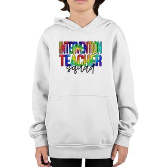 Intervention Teacher Squad Back To School For Teacher Crew Youth Hoodie | Mazezy
