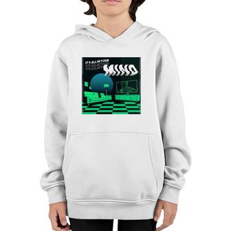 Its All In Your Mind Trippy Vaporwave Green Art Youth Hoodie | Mazezy