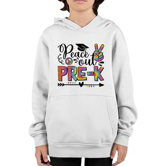 Last Day Of School Peace Out Pre-K Teacher Kids Tie Dye Youth Hoodie - Seseable