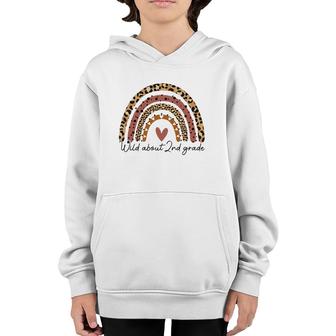 Leopard Rainbow Wild About 2Nd Grade Teacher Back To School Youth Hoodie - Seseable