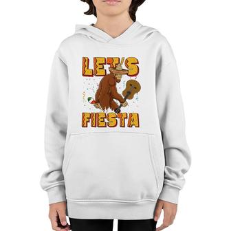 Lets Fiesta El Squatcho Bigfoot Funny Cinco De Mayo Mexican Youth Hoodie - Seseable