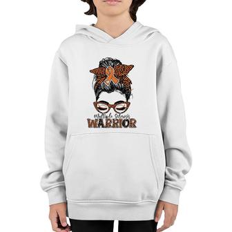 Multiple Sclerosis Ms Warrior Messy Bun Leopard Youth Hoodie | Mazezy