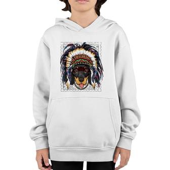 Native Indian Dachshund Native American Indian Dog Lovers Youth Hoodie | Mazezy