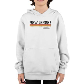 New Jersey Retro Vintage Stripes Youth Hoodie - Seseable