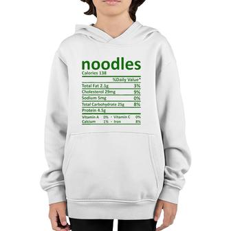 Noodles Nutrition Thanksgiving Costume Food Facts Christmas Youth Hoodie - Seseable
