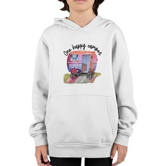 One Happy Camper One Happt Person Camp Life Custom Youth Hoodie - Seseable