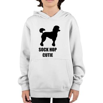 Sock Hop Cutie 50S Costume Black Poodle Youth Hoodie | Mazezy