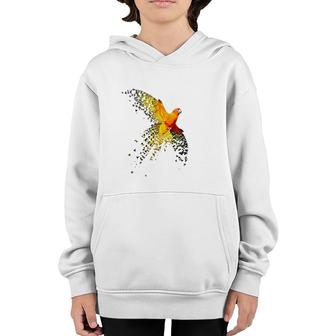 Sun Conure Beautiful Dispersed Flying Design Youth Hoodie | Mazezy