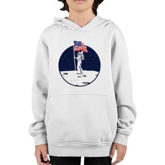 Us Flag Astronaut Independence Day 4Th Of July Party Youth Hoodie - Seseable