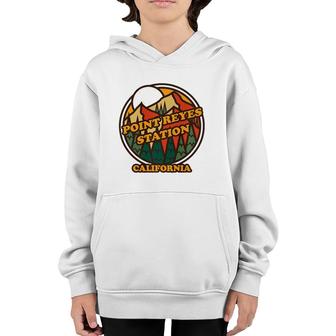 Vintage Point Reyes Station California Mountain Hiking Print Youth Hoodie | Mazezy