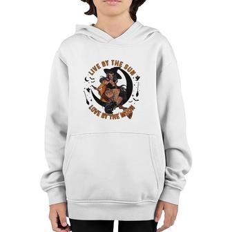 Witch Halloween Live By The Sun Love By The Moon Youth Hoodie | Mazezy
