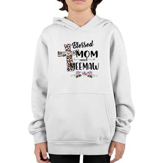Womens Blessed To Be Called Mom And Meemaw Floral Mothers Day Youth Hoodie | Mazezy