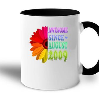 13 Years Old Floral Awesome Since August 2009 13Th Birthday Accent Mug - Seseable