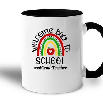 1St Grade Teacher Hashtag Welcome Back To School Boho Rainbow Teaching Gift Accent Mug - Seseable
