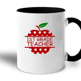 1St Grade Teacher Teaching Lover Apple Accent Mug - Seseable