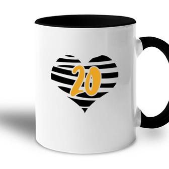 20 Hearts Is 20Th Birthday With Lots Of Memories Since 2002 Accent Mug - Seseable