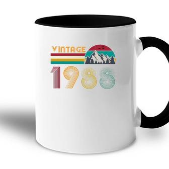33Th Birthday Gift 33 Years Old Men Women Retro Vintage 1988 Accent Mug - Seseable