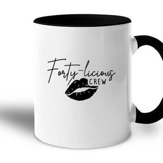 40Th Birthday 1982 Forty Licious Crew Black Accent Mug - Seseable