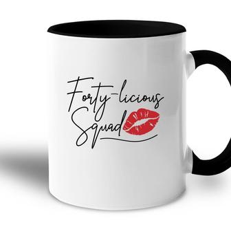 40Th Birthday 1982 Forty Licious Squad Black Accent Mug - Seseable