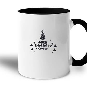 40Th Birthday Crew Hat 40Th Birthday 1982 Accent Mug - Seseable