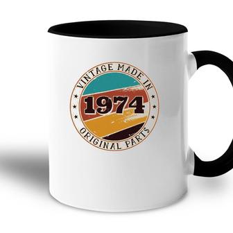 47Th Birthday Retro Vintage 47 Years Old Made In 1974 Gift Accent Mug - Seseable