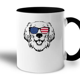 4Th Of July Golden Retriever Us American Flag - July Fourth Accent Mug - Seseable