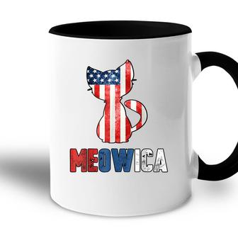 4Th Of July Meowica Cat Patriotic Flag Plus Size Accent Mug - Seseable
