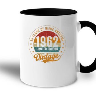 60Th Birthday Decoration Vintage 1962 60 Years Old Accent Mug | Mazezy