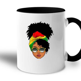 Afro Woman Headscarf Nubian Melanin Popping Black History Accent Mug | Mazezy
