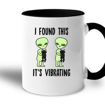 Aliens I Found This Its Vibrating Black Cat Funny Space Accent Mug | Mazezy