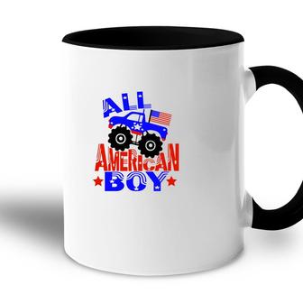 All American Boys Love Beautiful And Powerful Monster Trucks Accent Mug - Seseable