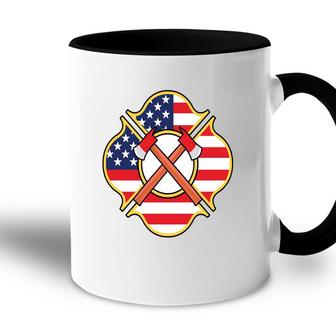 American Job Proud To Be A Firefighter Accent Mug - Seseable