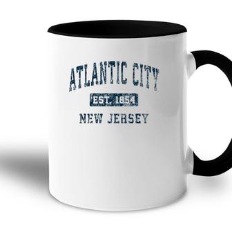 Atlantic City New Jersey Nj Vintage Sports Design Navy Print Accent Mug | Mazezy