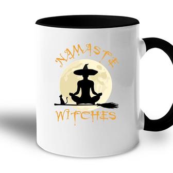 Bachelorette Bridesmaid Maid Of Honor - Namaste Witches Yoga Accent Mug - Seseable