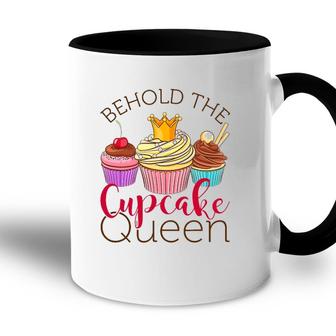 Behold The Cupcake Queen Baking Lover Baker Cupcakes Accent Mug | Mazezy