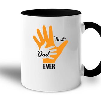 Best Dad Ever Orange Fingers Dad Day Fathers Day Accent Mug - Seseable