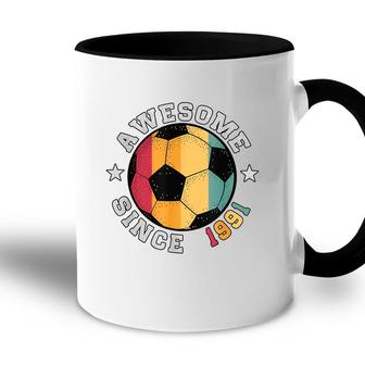 Birthday Soccer Player 31 Year Old Awesome Since 1991 Soccer Accent Mug - Seseable